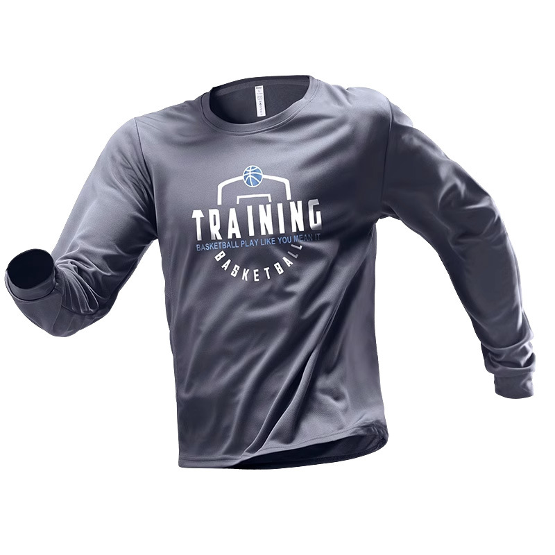 Camiseta deportiva de mangas largas de hielo para hombres de verano delgada secado rápido correr entrenamiento de tiro chaqueta de baloncesto camiseta de verano