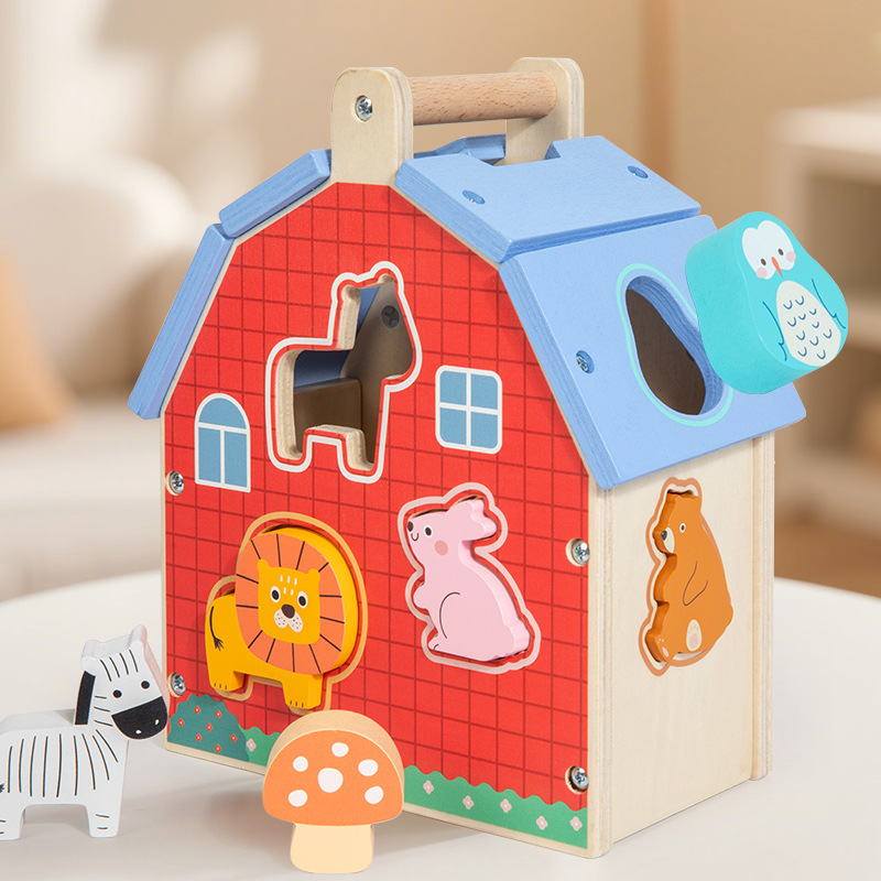 Wooden Animal Shape Matching House