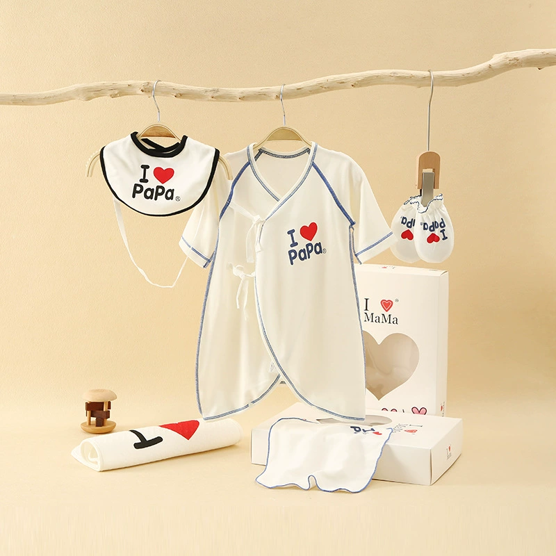 Весенне-летняя Подарочная коробка для ребенка костюм PAPAMAMA комплект из нескольких предметов для новорожденного Полная луна подарок ребенку