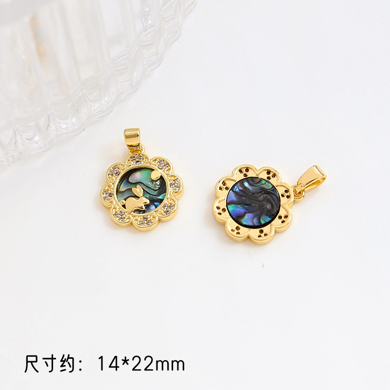 All Seasons Season 2 PCS/Package 11*16MM 12*17mm 14 * 22mm Copper Abalone Shell Heart Shape Pendant