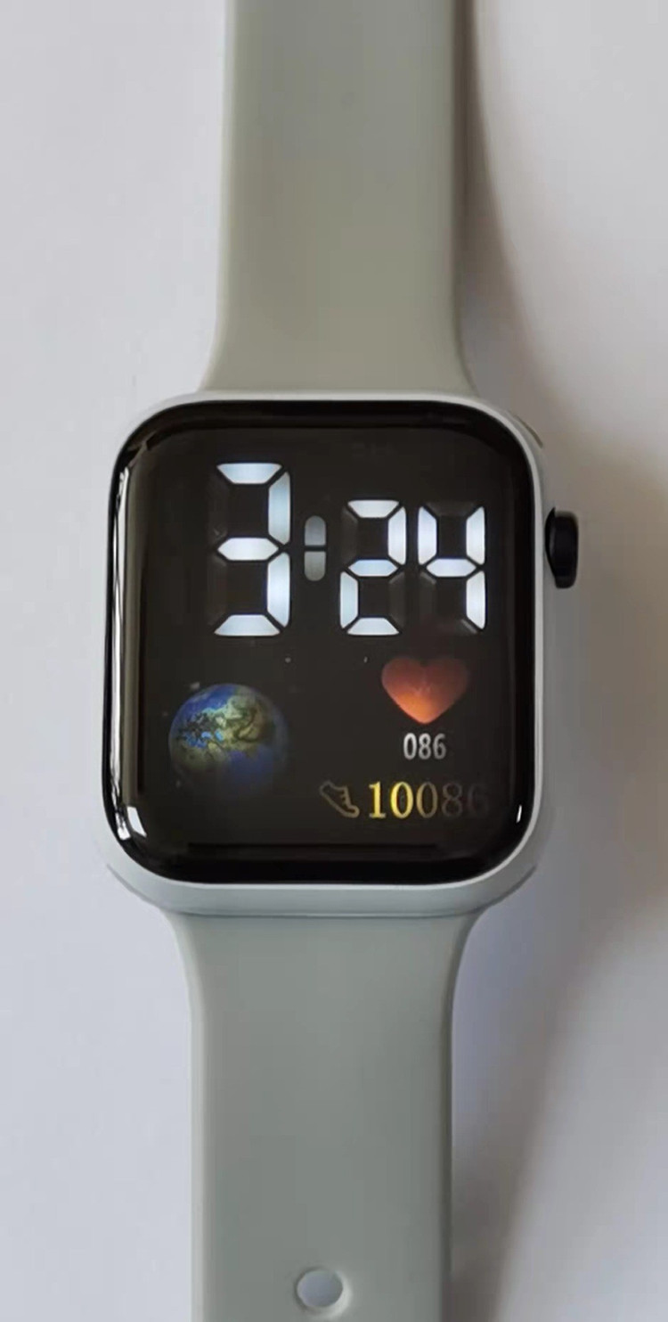 Electronic Movement Square Pattern Unisex Gender Casual Style Casual Square Double Side Snaps Electronic Women's Watches