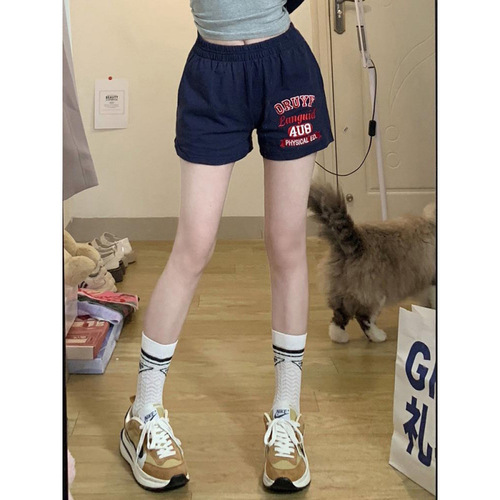 American retro Tibetan casual all-match sweatpants for female students, thin shorts, high-waist slimming pants, hot pants
