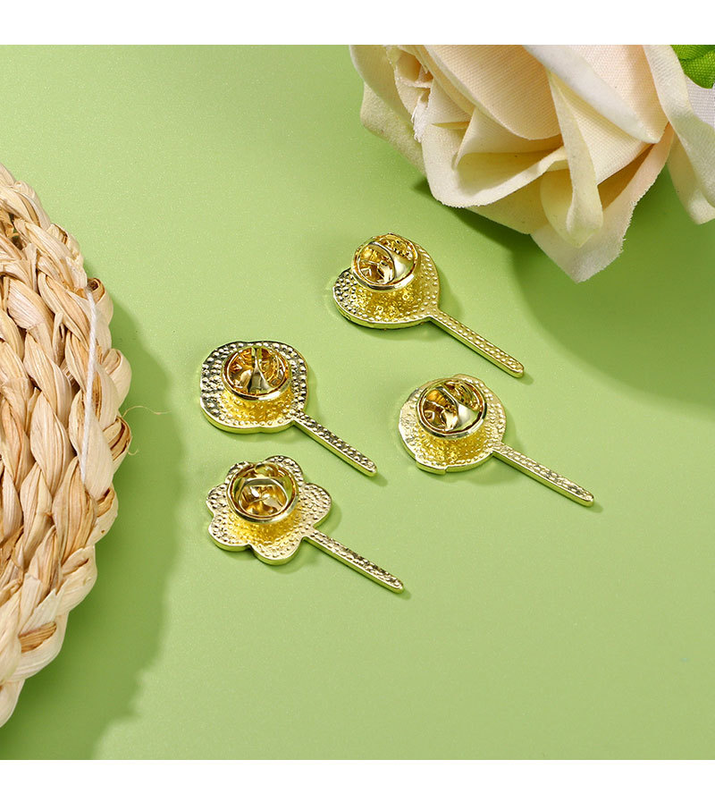 Enamel Design Cute Pin Lollipop Heart Shape Zinc Alloy Enamel Unisex Brooches