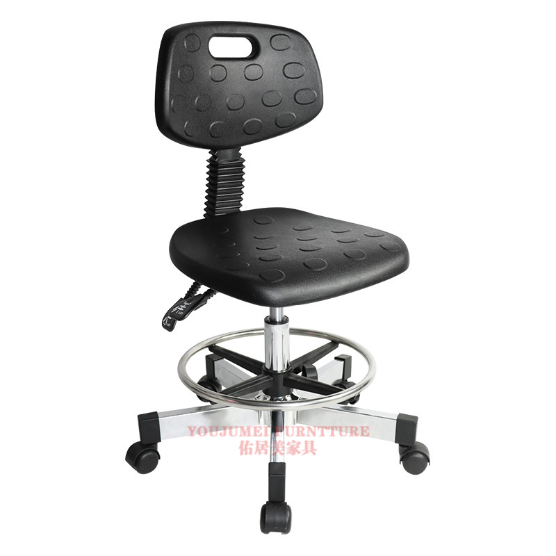 silla antiestática de pu silla giratoria de elevación de laboratorio de escuela taller de línea de montaje de pu silla giratoria de trabajo