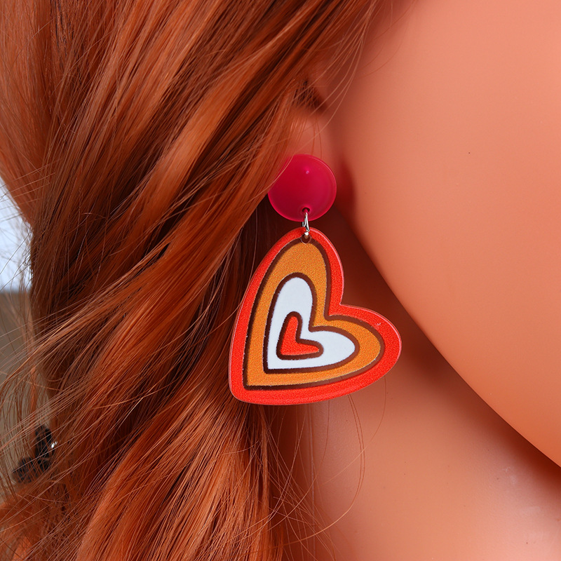 Cartoon Style Heart Shape Arylic Drop Earrings display picture 3