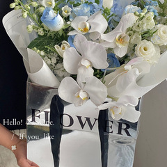 Fresh Flower Handbag Mirror Gift Bag Silver Gift Bag Flower Shop Packaging Bag Packaging Paper Bouquet Bag