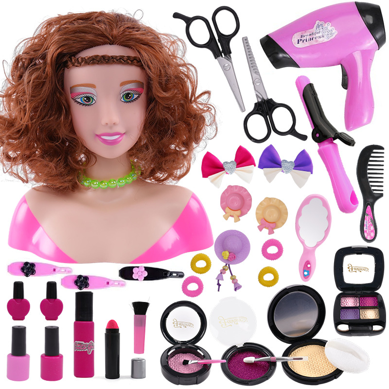 Amazon play House media-longitud traje de muñeca peine pelo puede hacer secador de pelo peluquería modelo de simulación de juguete al por mayor