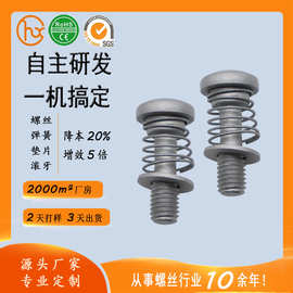 达克罗螺钉连接器五金 M4*19.6螺丝弹簧平垫片组合 十字圆头螺丝
