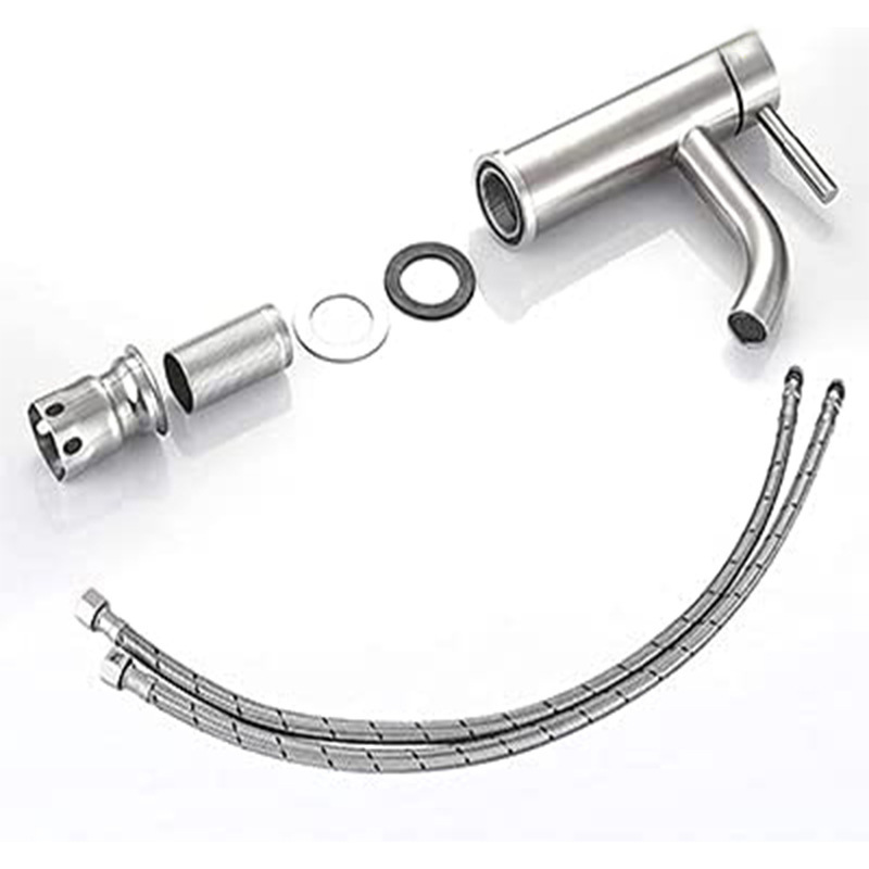Factory direct sales of 304 stainless steel washbasin faucet, single-hole cold and hot mixed water, bathroom hand washing basin faucet undefined