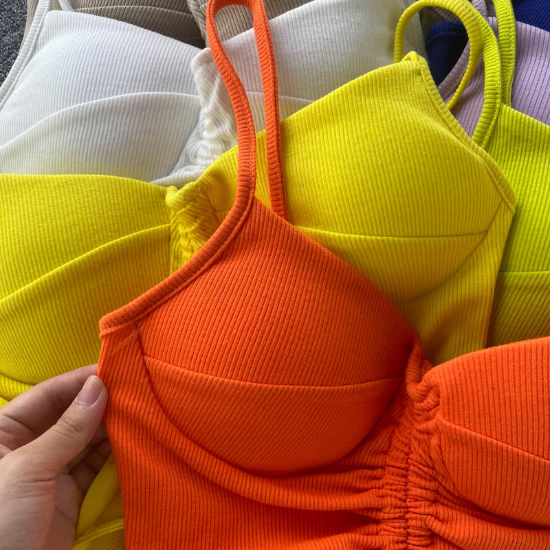 77g Weight Cotton, Rib Fabrics Fabric Type Short Top Length Vest Tops Type Holiday, Daily, Selfie Occasion Strap Neckline Slim Fit Type Solid Color Pattern Summer Season Women's Gender Casual, Elegant, Streetwear Style Wholesale Women's Casual Elegant Streetwear Solid Color Tank Tops 31