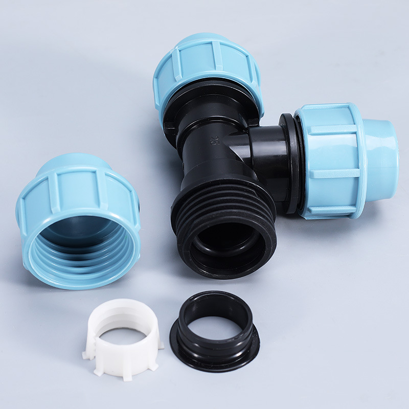 Conector de tubería de agua de plástico PE accesorios de tubería de conexión rápida PE reparación de emergencia cable interno codo PE Conexión de tarjeta rápida cable externo tee al por mayor