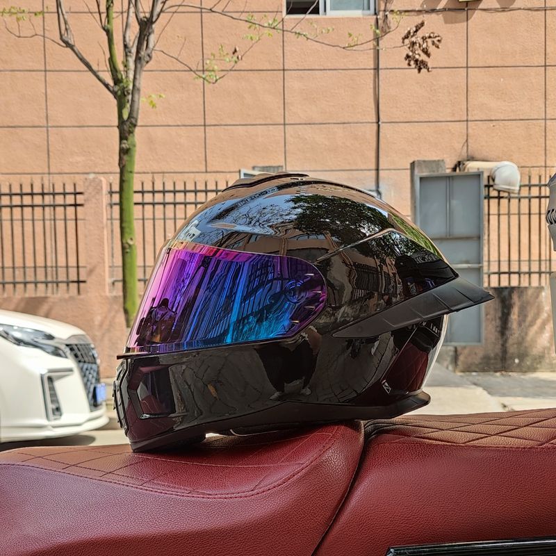 ORZ nuevo casco de motocicleta 3C casco completo de motocicleta para hombres y mujeres cuatro estaciones corriendo casco cola grande pareja Bluetooth