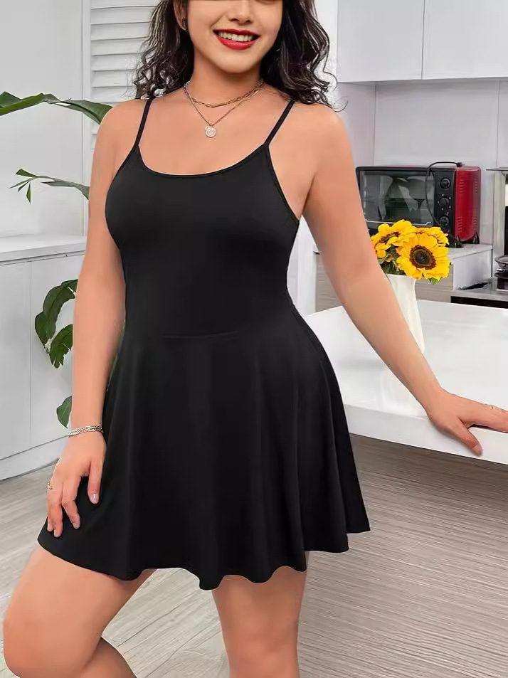 2024 Europa y América verano Amazon nueva ropa de mujer de tamaño grande cómodo vestido de cinturón de espalda sexy