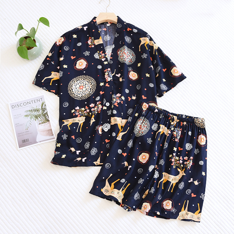 Title 7, Rayon Kadın Ev Giyim Takımı Şortlu Kısa Kollu Y...