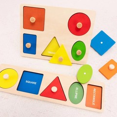 木のおもちゃ 木製モンテッソーリ教材 形状マッチング ハンドスクラッチボード パネルパズル パズル 0-3歳