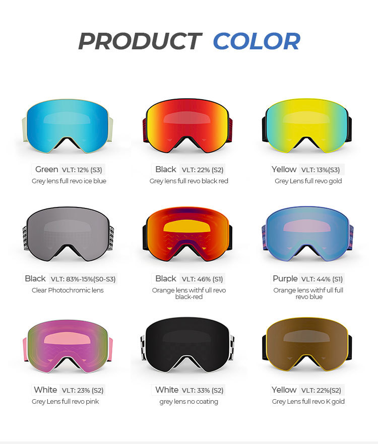 Skibrille Antibeschlag- und Anti-Wind- und Sand-große zylindrische Schneebrille für Männer und Frauen Bergsteigen Schneeausrüstung Skifahren_voghion.com