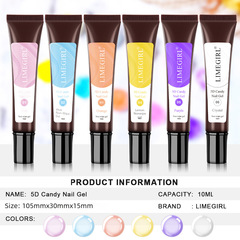 Trendy Korean 5D Soft Tube 3D Gel Polish—Candy, Macaron, and Jelly Shades—No-Wash Gel Perfect for Professional Nail Salons