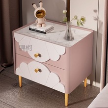 JK儿童实木床头柜现代卧室极简轻奢网红创意云朵型储物柜收纳床头