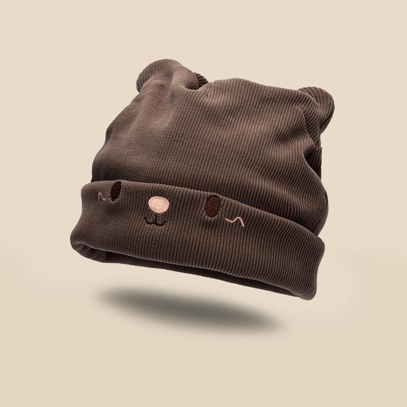 Cappello invernale da donna versatile con orecchie di gatto, lavorato a maglia, grande circonferenza della testa, post-parto, maternità, caldo, freddo, autunno_voghion.com