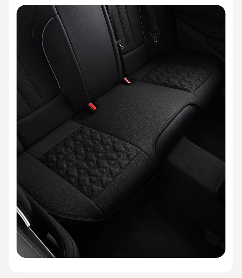 Genuine Leather Car Seat Cushion, High-End, Suitable for All Seasons, Breathable, Single-Piece, Easy to Install, Three-Piece Set, Full Coverage Seat Cushion
