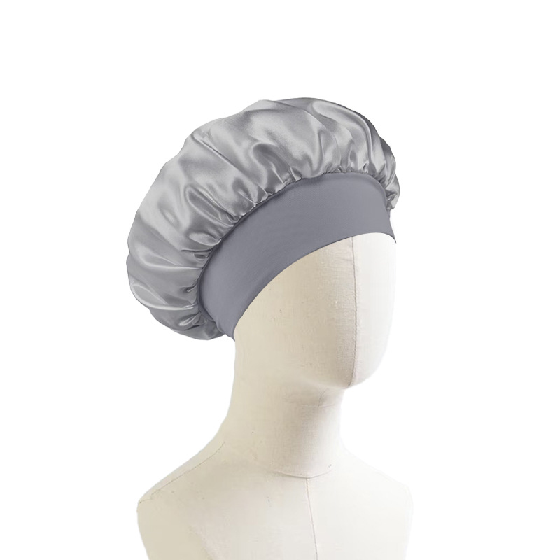 Gorro de Noche de Satén para Mujer con Borde Ancho para Dormir y Cuidado del Cabello image 12