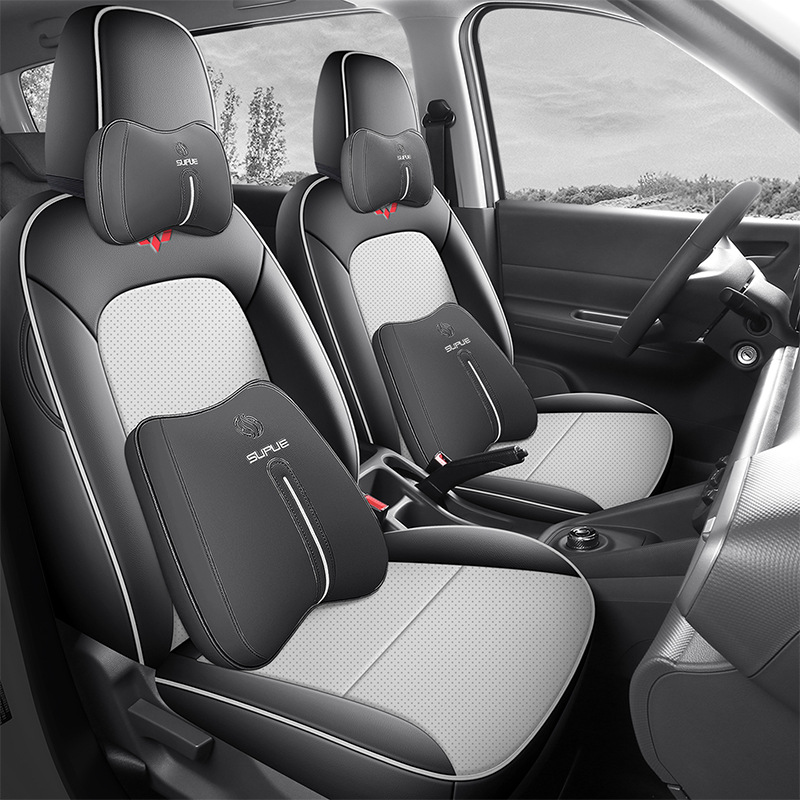 Wuling Hongguang – Wuling Modelə uyğun (Original) oturacaq örtükləri - two-seat-full-cover-deluxe-black-gray-hongguang