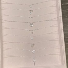 s925纯银水晶锆石项链女短款锁骨链颈链轻奢高级感保色项饰配饰