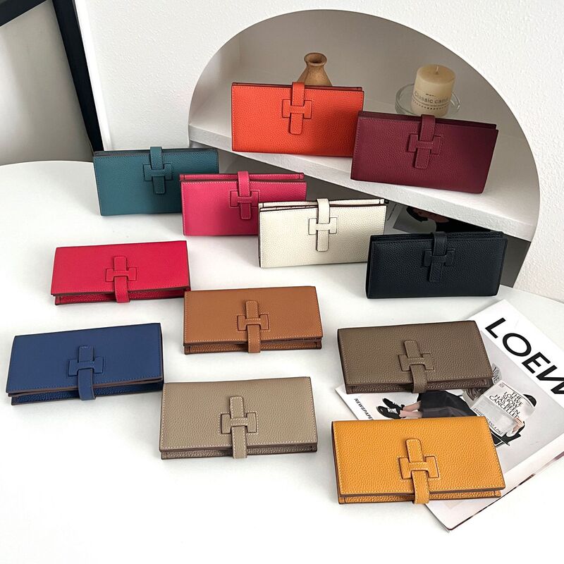 2026 New Model Women's Universal Long Genuine Leather Drawstring Wallet, Lychee Pattern Foldable Wallet, Large Capacity Wallet 2026 New Model Women's Universal Long Genuine Leather Drawstring Wallet, Lychee Pattern Foldable Wallet, Large Capacity Wallet