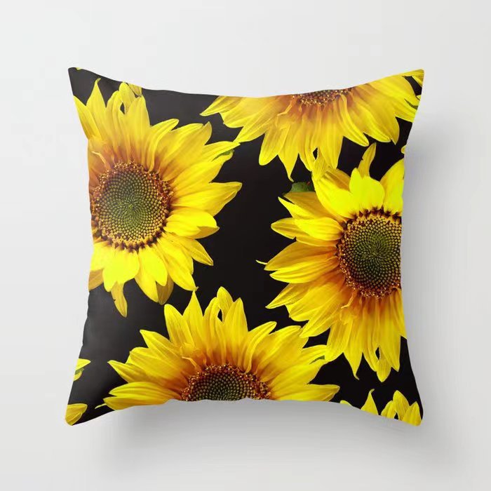 Girasol amarillo girasol funda de almohada Nordic casa estilo melocotón piel sofá del coche cojín cubierta image 6