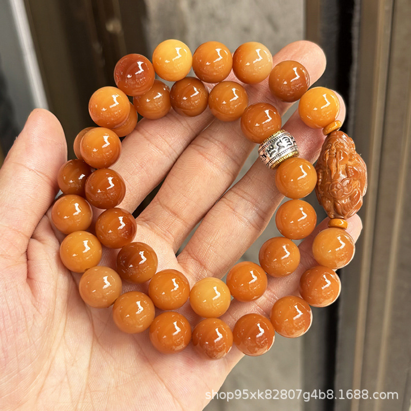 White Jade Bodhi Root Bracelet Double Circle 108 Bodhi Seed Buddha Bead Bracelet Men's and Women's Rosary Necklace Long Casual Wenwan