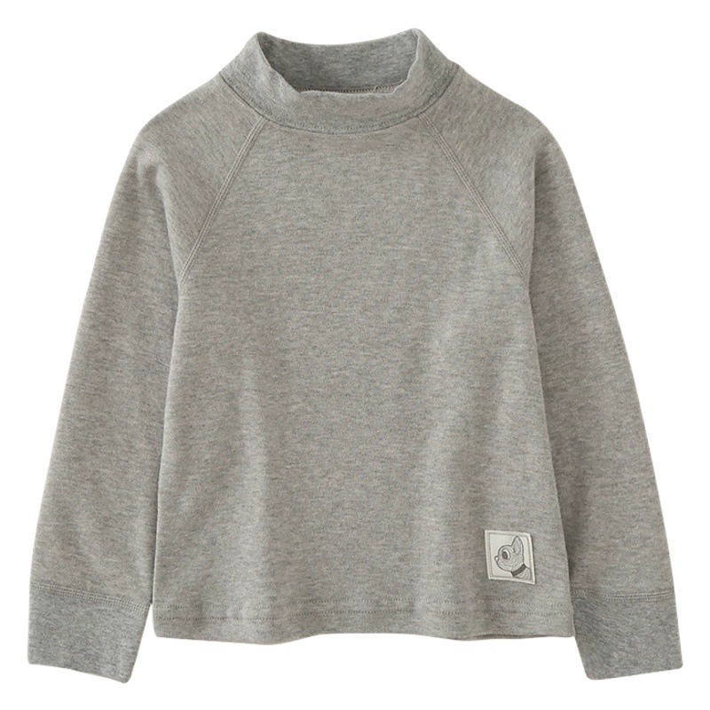 Нижняя рубашка для мальчиков и девочек, весенне-Осенняя детская футболка с длинным рукавом, теплый топ, Детская осенняя одежда с полувысоким воротником, нижнее белье с рукавами реглан