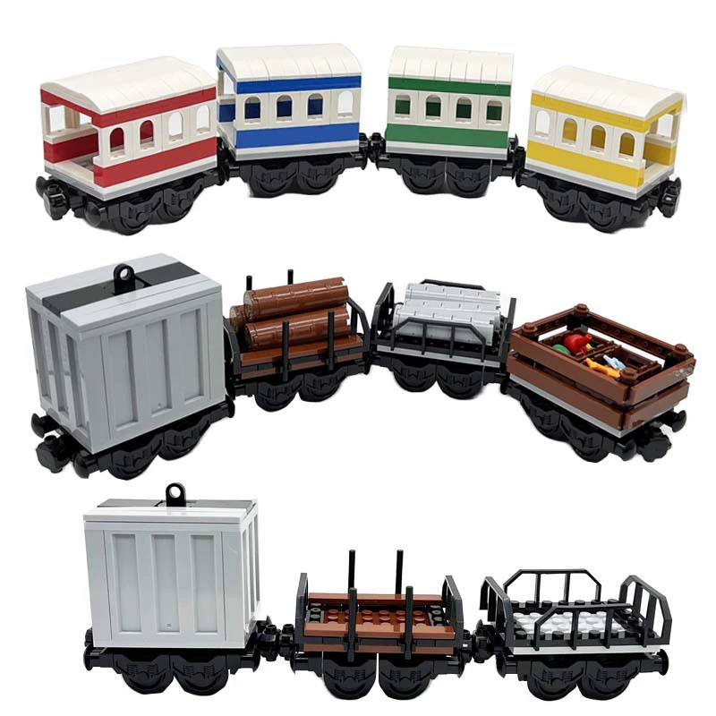 Совместимость с мелкозернистые строительные блоки MOC железнодорожные пути Городские железнодорожные пути сборки соединяемый комплект транспортных вагонов