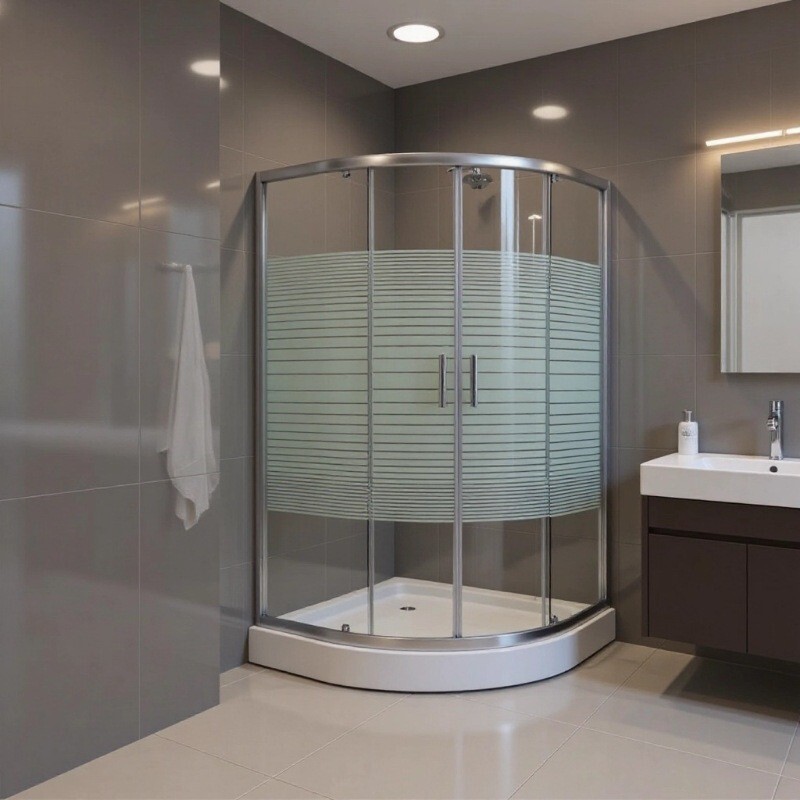 Oukajie Arc-Shaped Bathroom Glass Partition Sliding Door Shower Room Factory Direct Sales Dropshipping