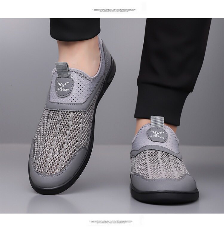 Giày thể thao nam thân lưới thoáng khí khoét lỗ, đế mềm nhẹ đi bộ leo núi lội suối — GX1222 màu đen, Màu be GX1222, Màu xám GX1222 chi tiết 20