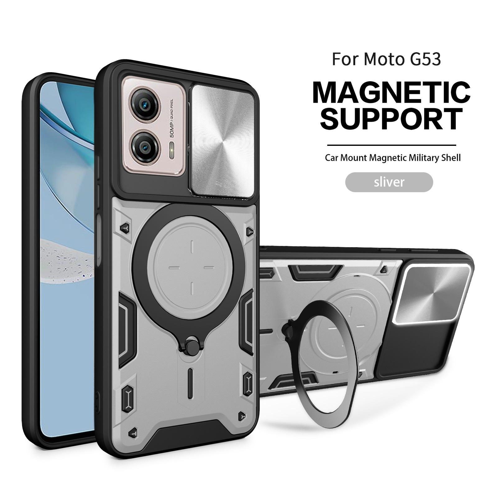 Funda Protectora para Teléfono con Ventana Deslizante Estilo Hogar para Moto Edge60Pro, 60Fusion, Soporte Magnético Giratorio