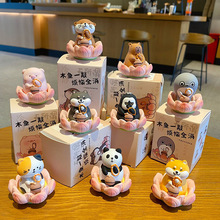 原创好运莲莲佛系摆件居家桌面树脂玩具摆件女可爱车载内饰装饰品