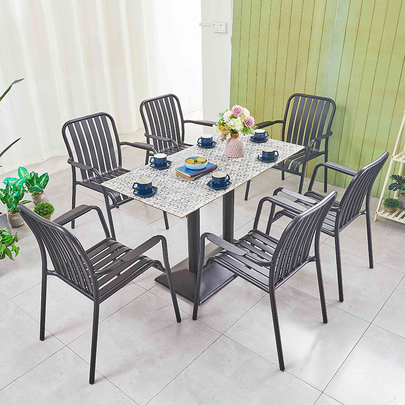 Mesa y silla al aire libre patio terraza al aire libre terraza villa jardín impermeable protección solar aleación de aluminio set mesa de té silla