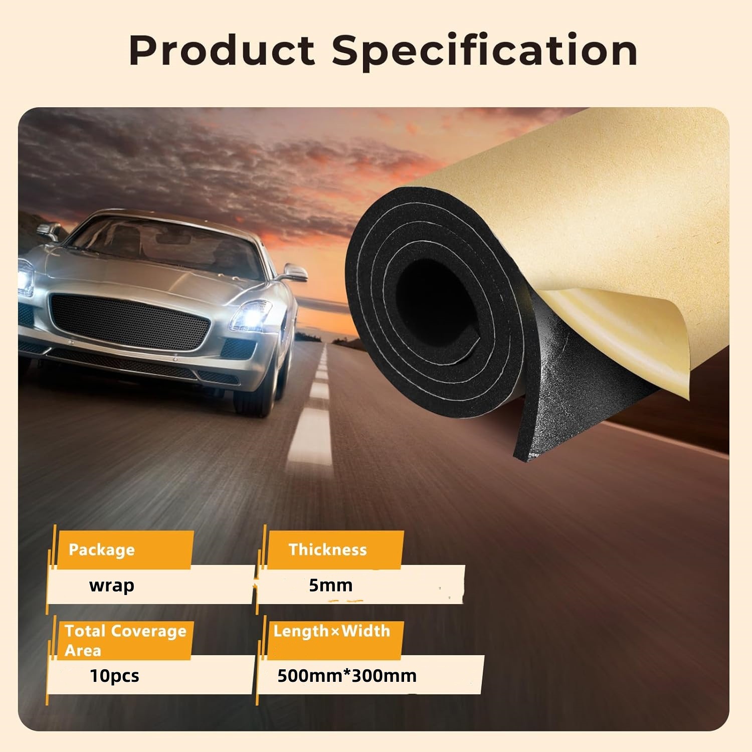 Cross-Border Car Sound Insulation Cotton Silencer Pad Car Engine Hood Hood Sound Insulation Cotton Foreign Trade Hot Model