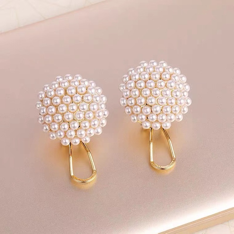 S925 Silver Needle Buckle Earrings Advanced Sense Rice Grain Pearl Earrings Women's Japanese and Korean 2023 New Earrings Trendy