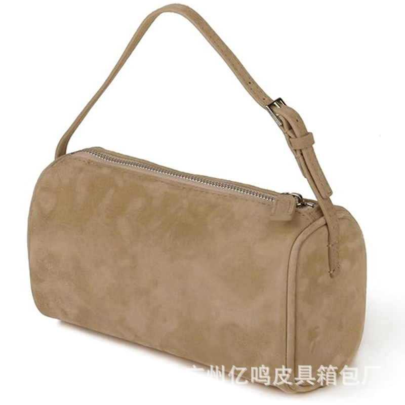 Custom Handmade Upgraded Suede Leather Ladies Crossbody Bucket Type Purse Adjustable Strap Shoulder Hobo Bag