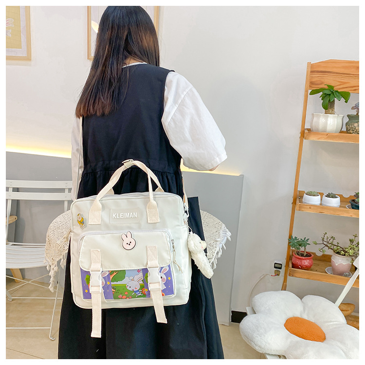 Book bag, handbag, canvas bag, large-capacity crossbody bag for girls, single-shoulder bag for primary school students, tutorial bag for classes, tutoring undefined