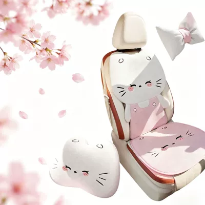 Seat cushion, seat cover: linen, half-cover cartoon style for women
