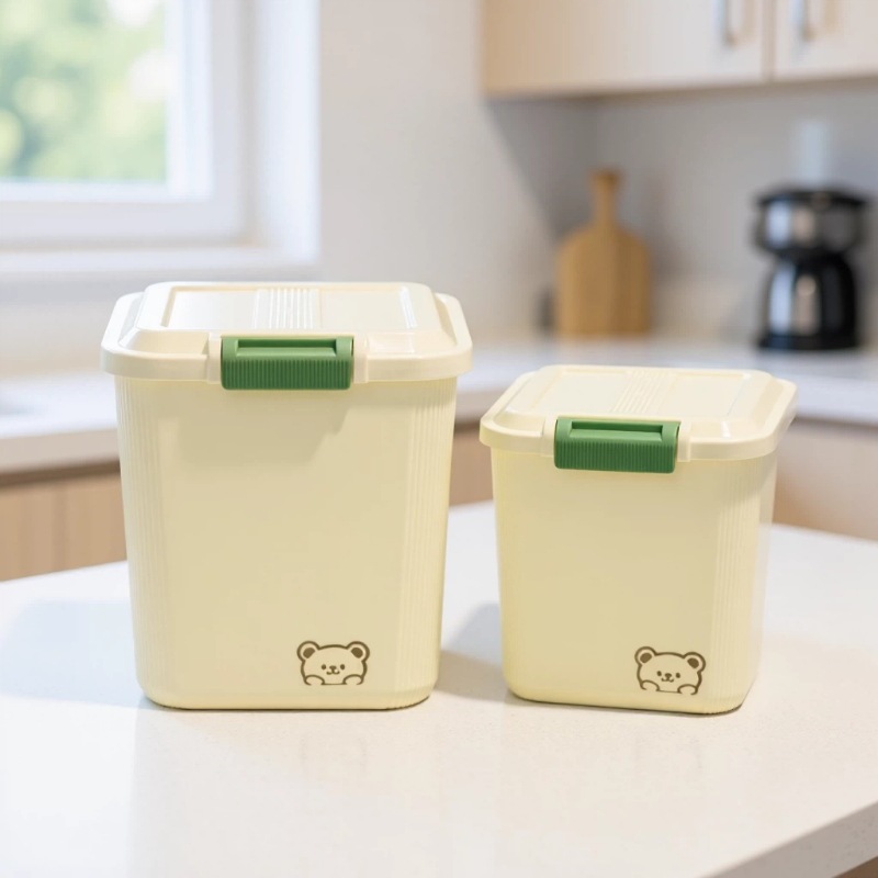 Household rice container, insect-proof, moisture-proof, sealed, flip-top rice container, flour storage container, grain storage box