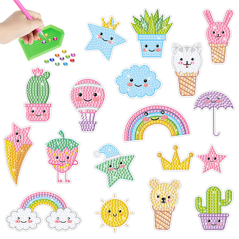 Diamante digital transfronterizo 5D dibujos animados DIY puzzle animal aleatorios pegatinas de diamante para niños decoración al por mayor