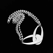 几何不规则双环交错项链男赛博朋克轻奢小众设计高级感颈链女配饰