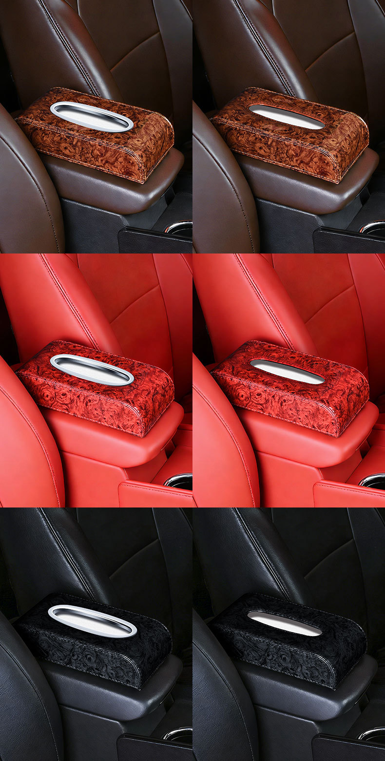 Car Tissue Box with a High-End Feel, Creative and Cute Tissue Holder for Car Dashboard, Non-Slip Mat for Armrest Box