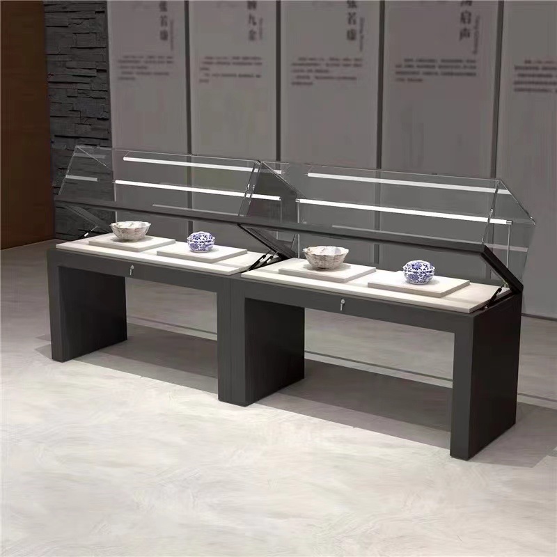 博物馆柜液压柜玻璃古董玻璃柜文物收藏陈列柜展示可调高度文创