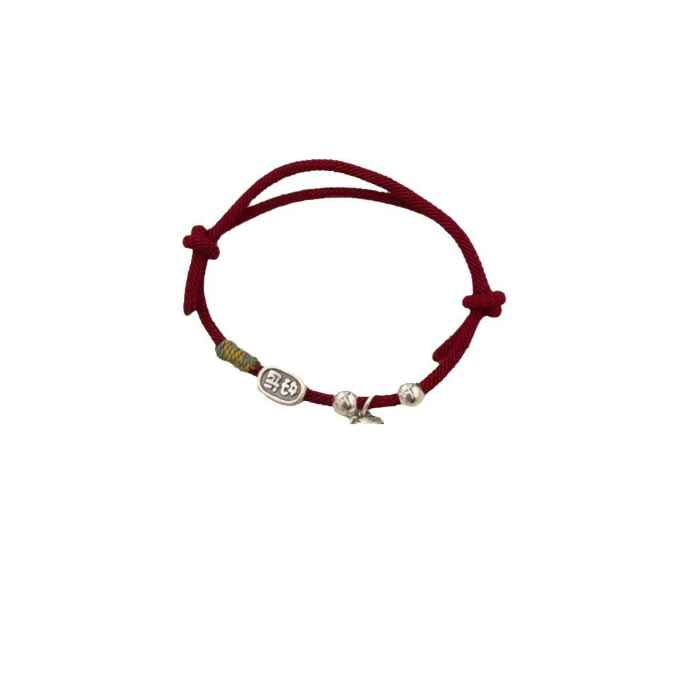 Woven birthday charm, small design red rope bracelet for beloved, for luck