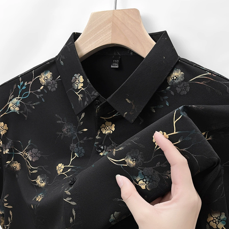 Summer silk shirt for leisure, loose fit