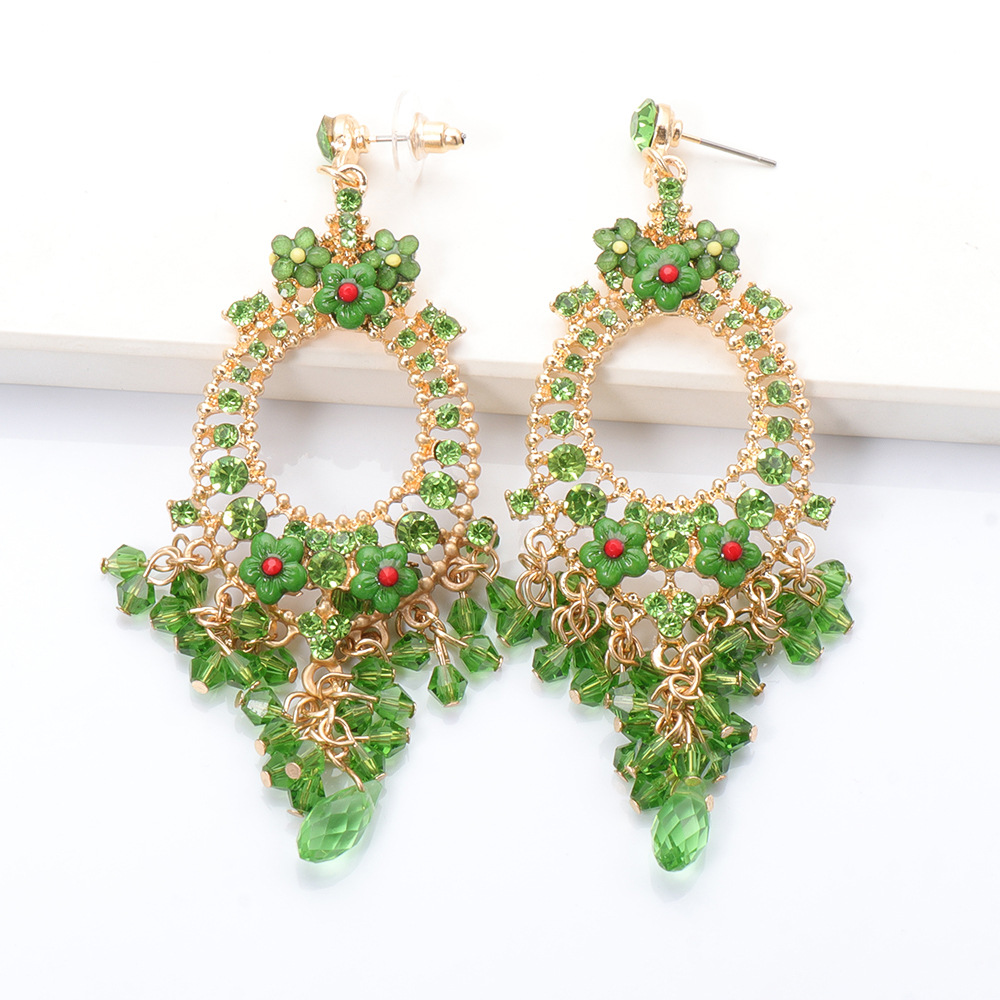 Fashion Rhinestone Long Carved Bohemian Alloy Earrings Wholesale display picture 12